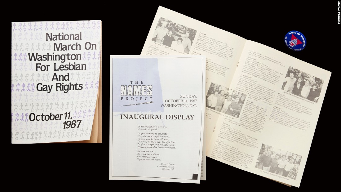 In 1987, the inaugural display of the Names Project, otherwise known as the &lt;a href=&quot;https://www.youtube.com/watch?v=KB2W6m2mRdE&quot; target=&quot;_blank&quot;&gt;AIDS Memorial Quilt&lt;/a&gt;, took up two city blocks and included 1,920 panels memorializing more than 2,000 people who lost their lives to AIDS. It went on display during the 1987 National March on Washington for Lesbian and Gay Rights, which was the largest gathering of its kind. More than 200,000 people marched, &lt;a href=&quot;http://www.onearchives.org/wp-content/uploads/2015/02/Our-Demands-March-on-Washington-for-Lesbian-and-Gay-Rights-Oct-11-1987.pdf&quot; target=&quot;_blank&quot;&gt;demanding &lt;/a&gt;equal rights, legal recognition of same-sex relationships, a legal end to discrimination, an increase in funding to fight AIDS and an end to discrimination against people living with HIV and AIDS. Groups from around the country worked for 15 months and held the final organizational meeting in Atlanta. Many Atlanta leaders who helped &lt;a href=&quot;http://www.glbtqarchive.com/ssh/marches_washington_S.pdf&quot; target=&quot;_blank&quot;&gt;with that march&lt;/a&gt; went on to run nonprofits, arts organizations, media groups and to run for elected office. The &lt;a href=&quot;http://www.aidsquilt.org/&quot; target=&quot;_blank&quot;&gt;Names Project&lt;/a&gt; Foundation is now based in Atlanta.  