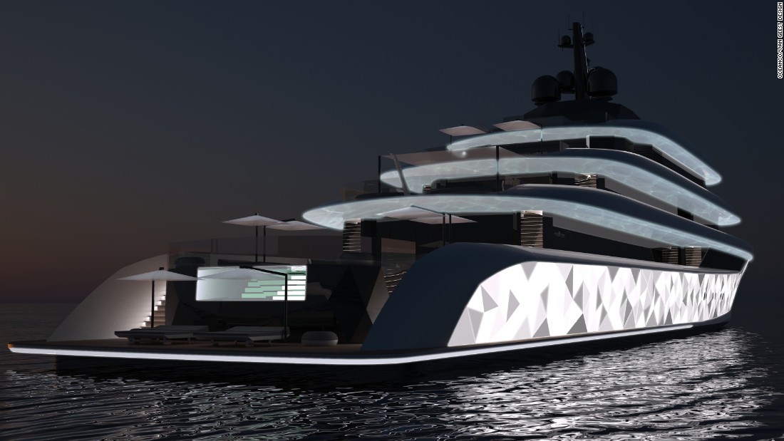 Moonstone doesn&#39;t just stop with lights. The superyacht also comes complete with special backlit surfaces linked to fish-eye cameras which can capture the color of the sky or reflect of a sunrise.