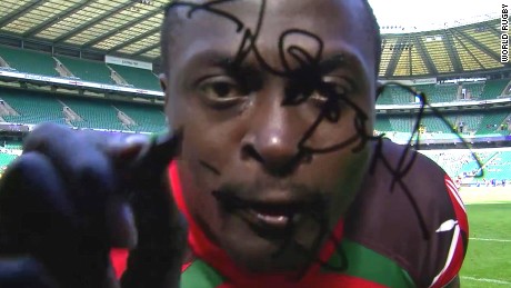 Collins Injera: Kenya rugby star recreates infamous camera incident