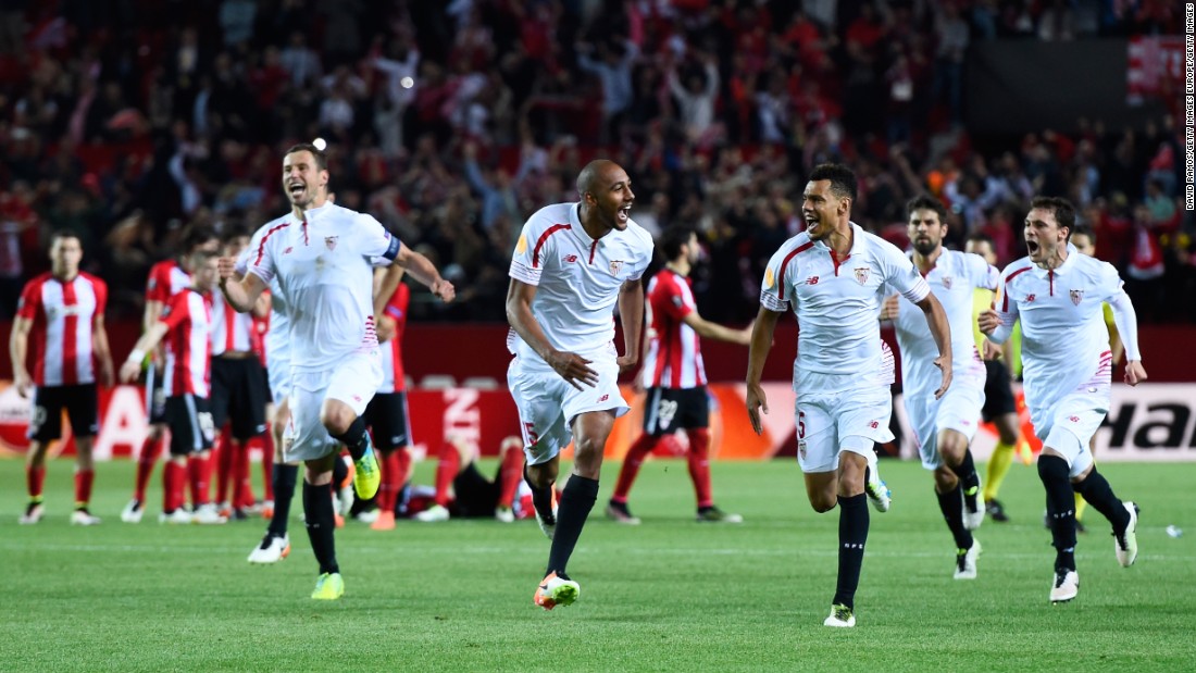 &lt;strong&gt;Never gets old: &lt;/strong&gt;Sevilla players celebrate victory after a penalty shootout during the Europa League quarterfinal, second leg tie against Athletic Bilbao on April 14, 2016 in Seville, Spain. 
