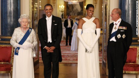 The Obamas meet British royalty