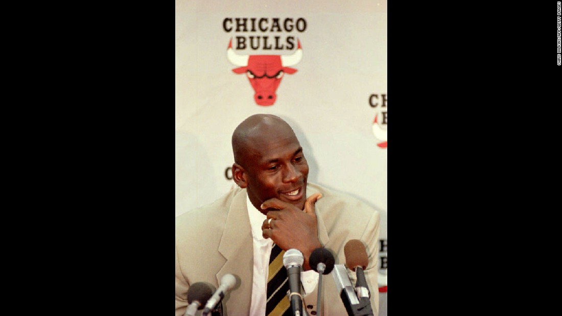 Chicago Bulls basketball star Michael Jordan shockingly announced his retirement on October 6, 1993,  his first retirement from the game of basketball. Jordan, who was 30, said he &quot;had reached the pinnacle of his career&quot; and had nothing else to prove. Jordan went on to play minor league baseball in the Chicago White Sox organization before returning to the NBA in 1995 with a simple fax to media outlets that said, &quot;I&#39;m back.&quot; He retired again from the Bulls in 1999 and then retired for the third and final time in 2003 from the Washington Wizards.