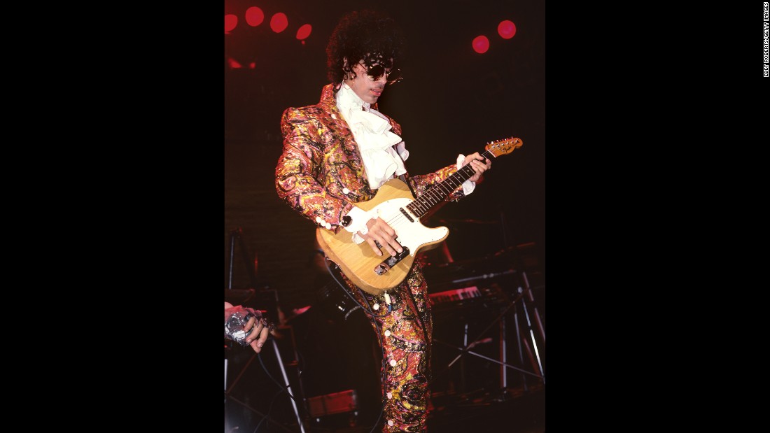 Rockstar dandy -- From the Purple Rain 1984 tour.