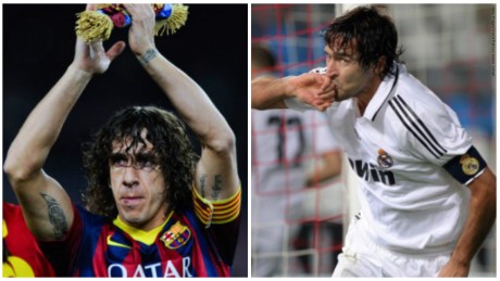 Old rival: Carles Puyol of Barcelona and Real Madrid&#39;s Raul.