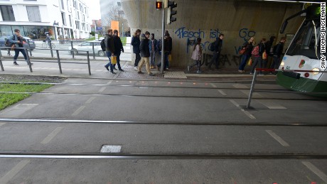 The German city of Augsburg has installed lights on the ground to warn distracted pedestrians.