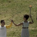 Rio 2016 Olympics torchbearer lighting ceremony Petrounias 