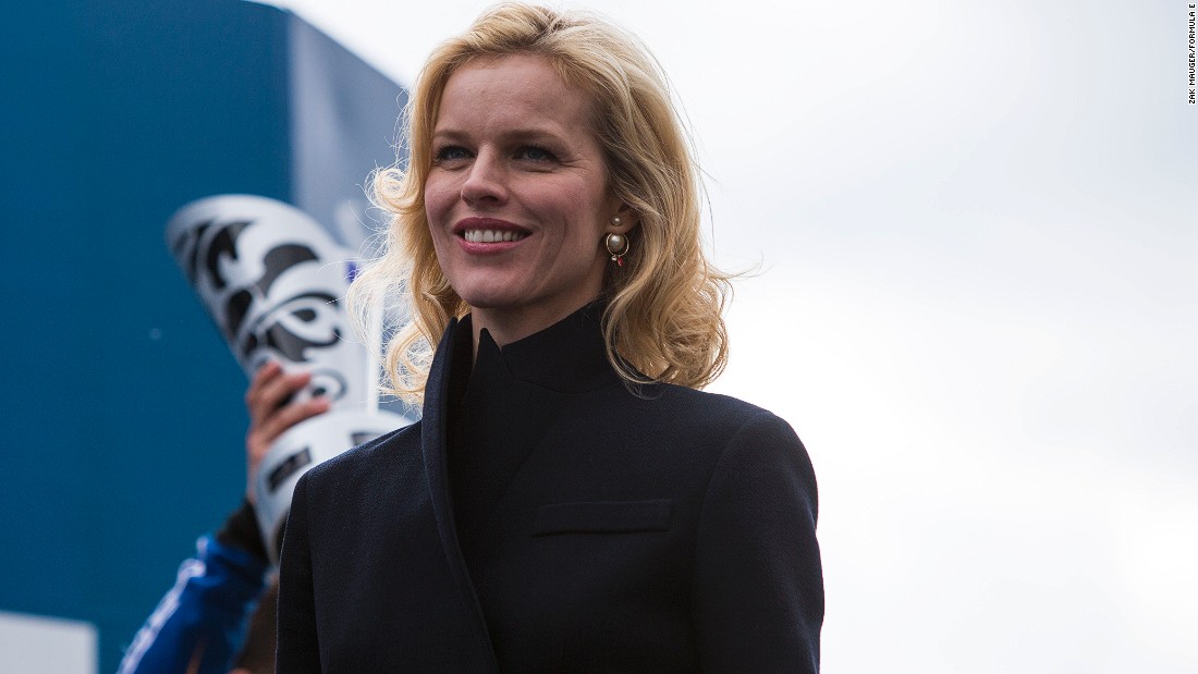 The race attracted a sell-out 20,000 crowd including the Czech supermodel Eva Herzigova (pictured) and Prince Albert of Monaco. 