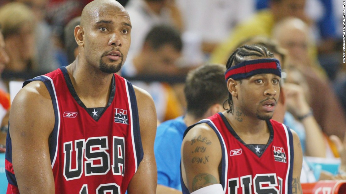 &lt;strong&gt;2004 Olympic basketball:&lt;/strong&gt; Tim Duncan and Allen Iverson look bewildered as they watch struggling fellow Team USA members play in Athens. America placed third on the podium and lost three games in that tournament -- the first, a 19-point route to Puerto Rico. 