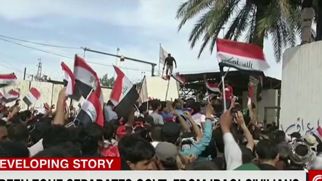 Iraqi Protesters Pull Out Of Baghdads Green Zone Cnn Video