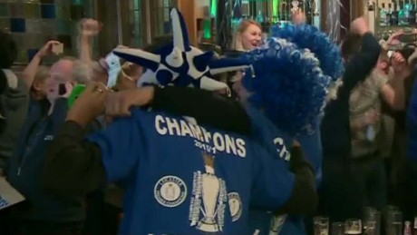Leicester fans celebrate first Premier League title