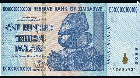 The 100 trillion dollar bank note that is nearly worthless