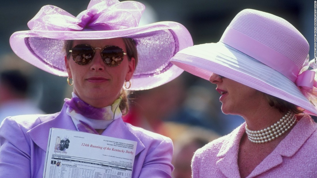 We&#39;ll never know if their horse won. But the pink and pearls combo is a 1990s winner. 