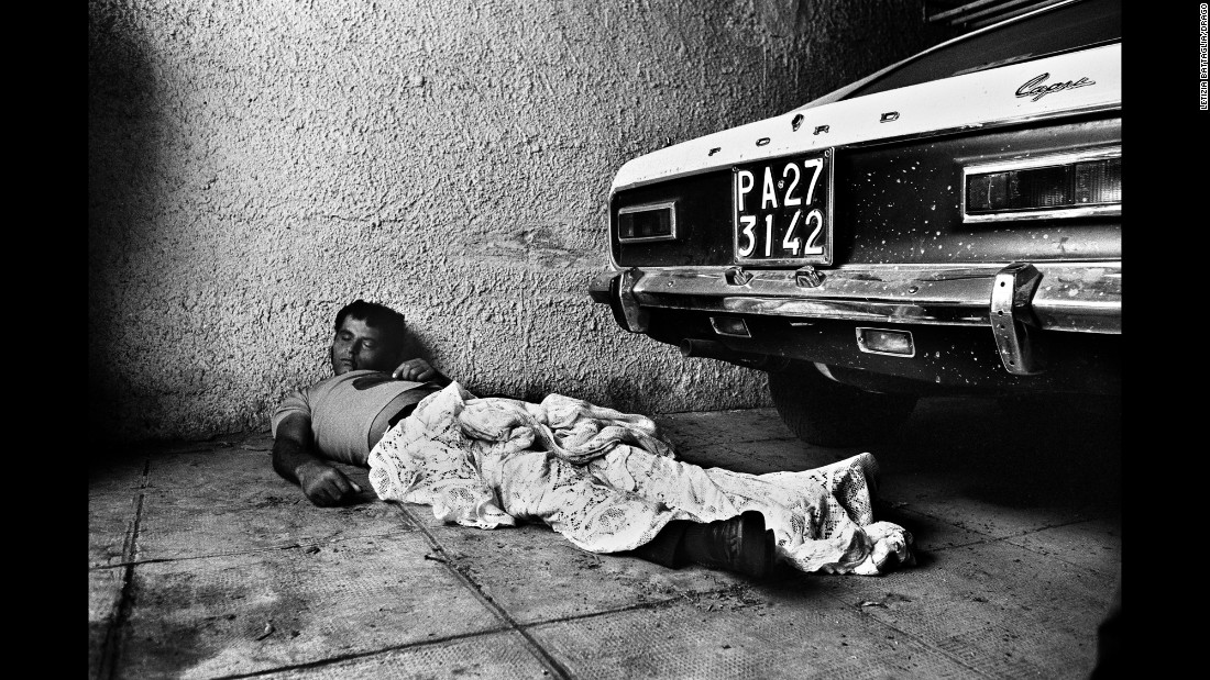 Battaglia vividly remembers taking this photo in Palermo in 1975. She arrived at the scene when the man was still moving, and he was dead a short time later.