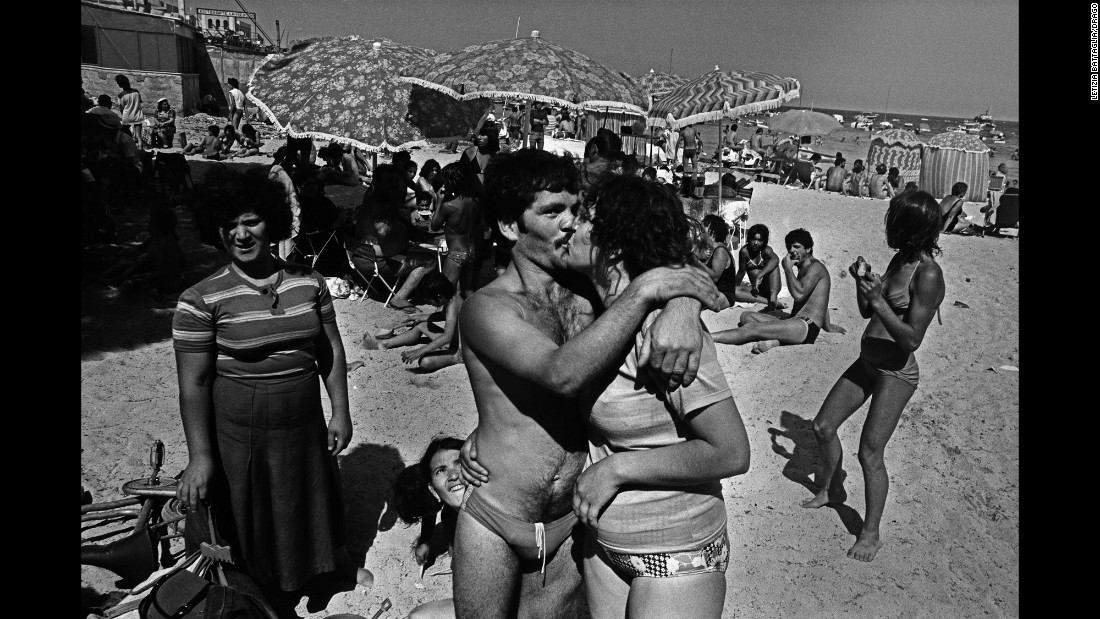 Battaglia&#39;s new book &quot;Anthology&quot; also includes shots of regular Sicilians going about their day, such as this beach photo from 1982. &quot;My archives are full of blood,&quot; she said. &quot;But I have also seen such immense beauty in the regular, complicated daily life in Sicily.&quot;