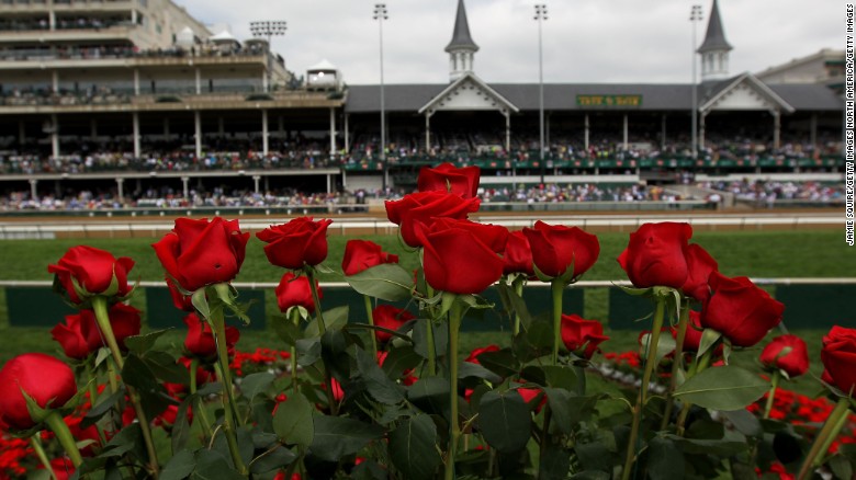 Roses are seen from the winner's circle prior to the the 138th running of the Kentucky Derby at Churchill Downs on May 5, 2012 in Louisville, Kentucky.
