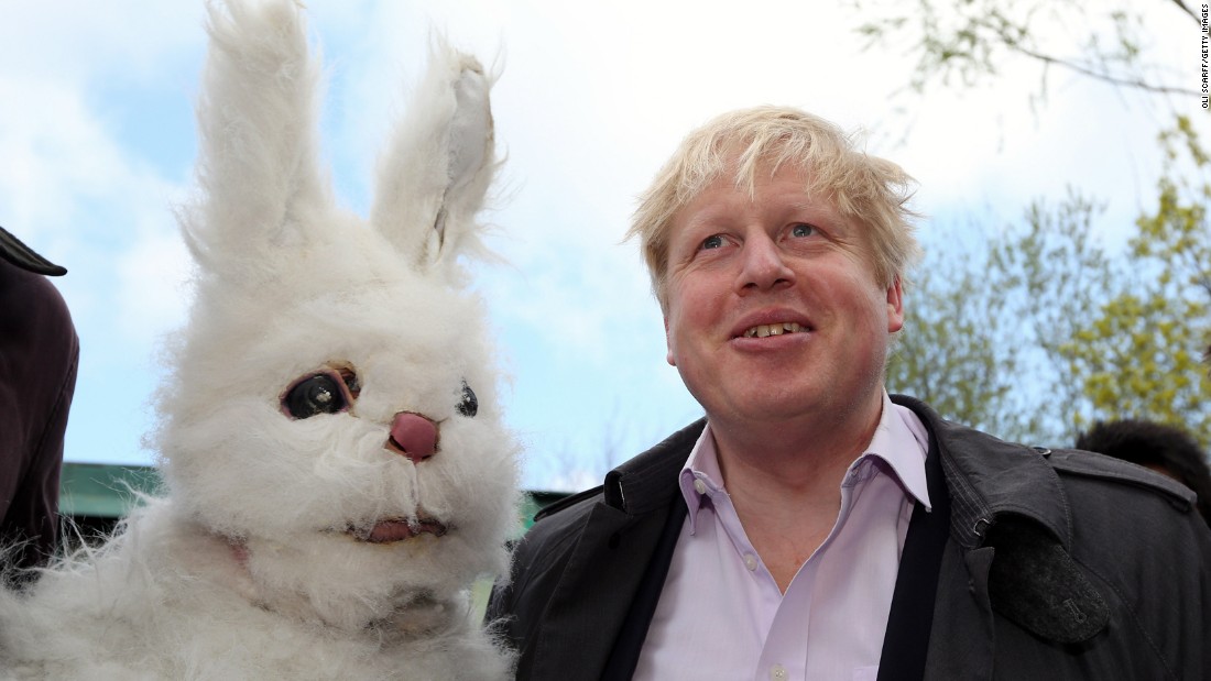 Johnson attends the protest of a third runway at London&#39;s Heathrow Airport on April 27, 2013.