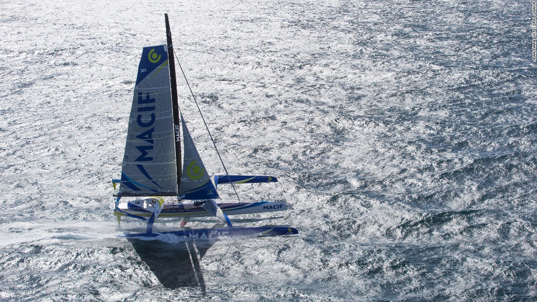 The MACIF trimaran, designed by naval firm Van Peteghem Lauriot-Prévost, was built with one goal in mind: to break world records.