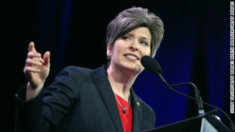 DES MOINES, IA - JANUARY 24:  U.S. Sen. Joni Ernst (R-IA) speaks to guests  at the Iowa Freedom Summit on January 24, 2015 in Des Moines, Iowa. The summit is hosting a group of potential 2016 Republican presidential candidates to discuss core conservative principles ahead of the January 2016 Iowa Caucuses.  (Photo by Scott Olson/Getty Images)