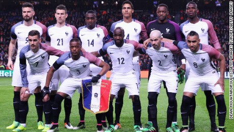 France&#39;s squad today features promising talents such as Juventus midfielder Paul Pogba (top right).