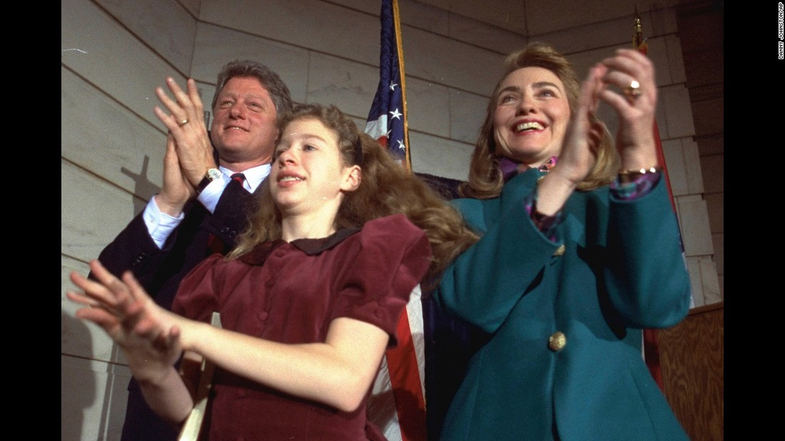 The Clintons celebrate Bill&#39;s inauguration in Little Rock, Arkansas, in 1991. He was governor from 1983 to 1992, when he was elected President.