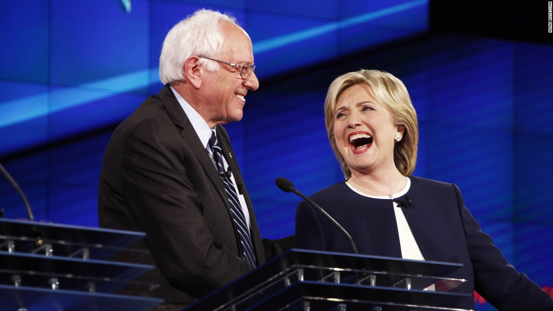 U.S. Sen. Bernie Sanders shares a lighthearted moment with Clinton during a Democratic presidential debate in October 2015. It came after Sanders gave his take on the Clinton email scandal. &quot;The American people are sick and tired of hearing about the damn emails,&quot; Sanders said. &quot;Enough of the emails. Let&#39;s talk about the real issues facing the United States of America.&quot;