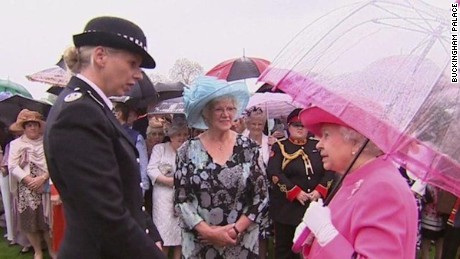 The Queen speaks to Metropolitan Police Commander Lucy D&#39;Orsi.