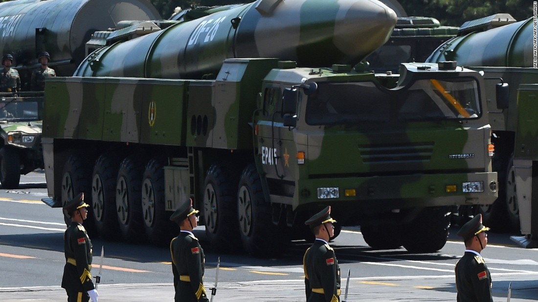 &lt;strong&gt;Chinese military vehicles carrying DF-26 ballistic missiles participate in a military parade at Tiananmen Square in Beijing in 2015. The missile has been dubbed &quot;the Guam killer&quot; by analysts for their ability to hit the strategic US island in the Pacific.&lt;/strong&gt;