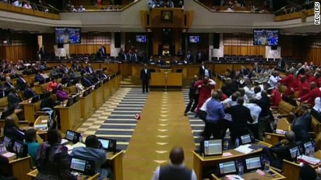 Brawl erupts in South African parliament - CNN Video