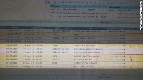 Flight data shows smoke alerts on board the aircraft in the minutes before the crash. 