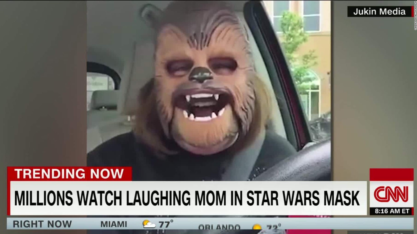 Woman Dons Chewbacca Mask Brings Joy To Internet Cnn Video