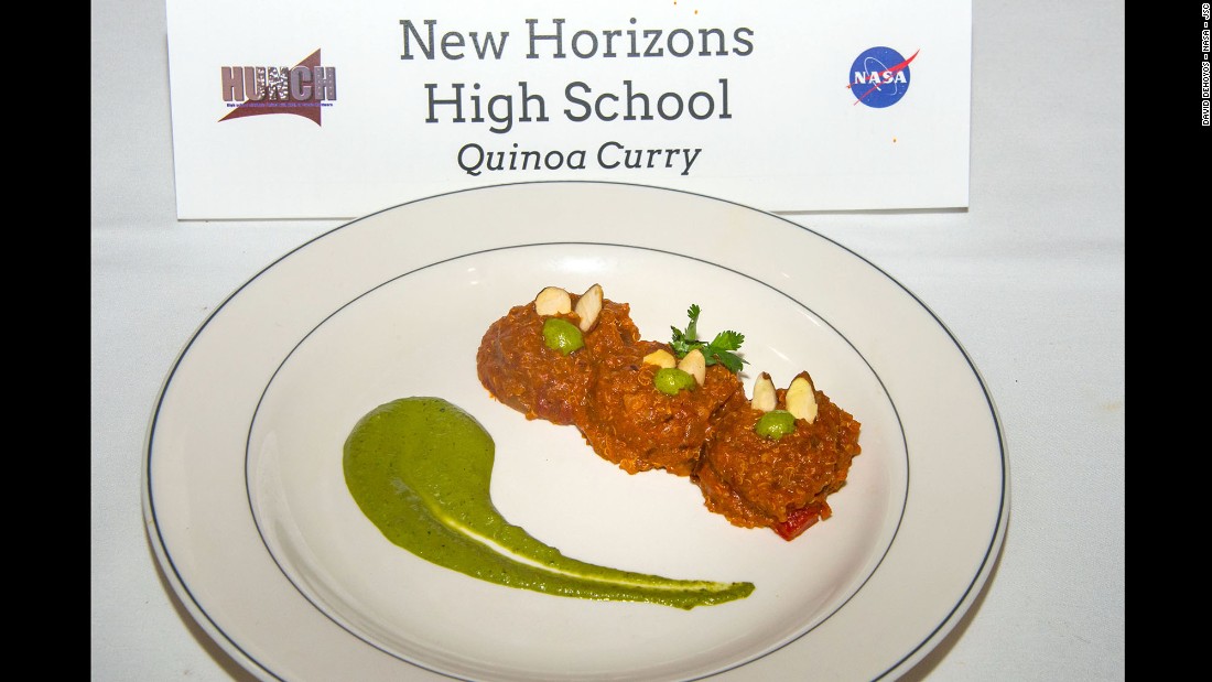 The team form New Horizons High School cooked quinoa curry. 