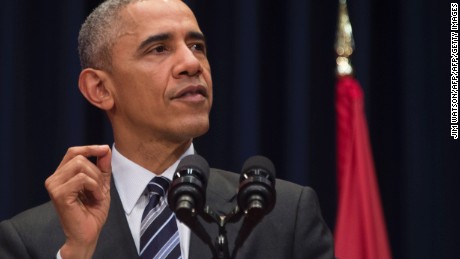 US President Barack Obama delivers remarks at the National Convention Center in Hanoi on May 24, 2016.
Obama, currently on a visit to Vietnam, met with civil society leaders including some of the country&#39;s long-harassed critics on May 24. The visit is Obama&#39;s first to the country -- and the third by a sitting president since the end of the Vietnam War in 1975. / AFP / JIM WATSON        (Photo credit should read JIM WATSON/AFP/Getty Images)