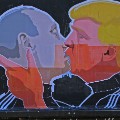 kissing mural trump putin