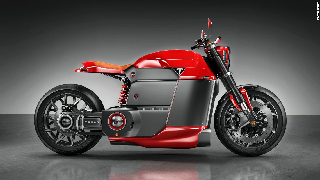 This concept for a Tesla e-motorcycle was dreamed up by London-based designer Jans Slapins.