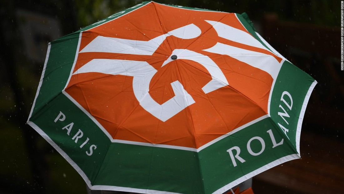Officials were forced to cancel play due to rain at Roland Garros Monday before a single ball was hit. 
