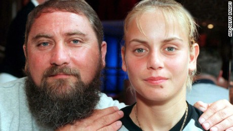 Jelena Dokic with her father Damir shortly before the 2000 Australian Open. 