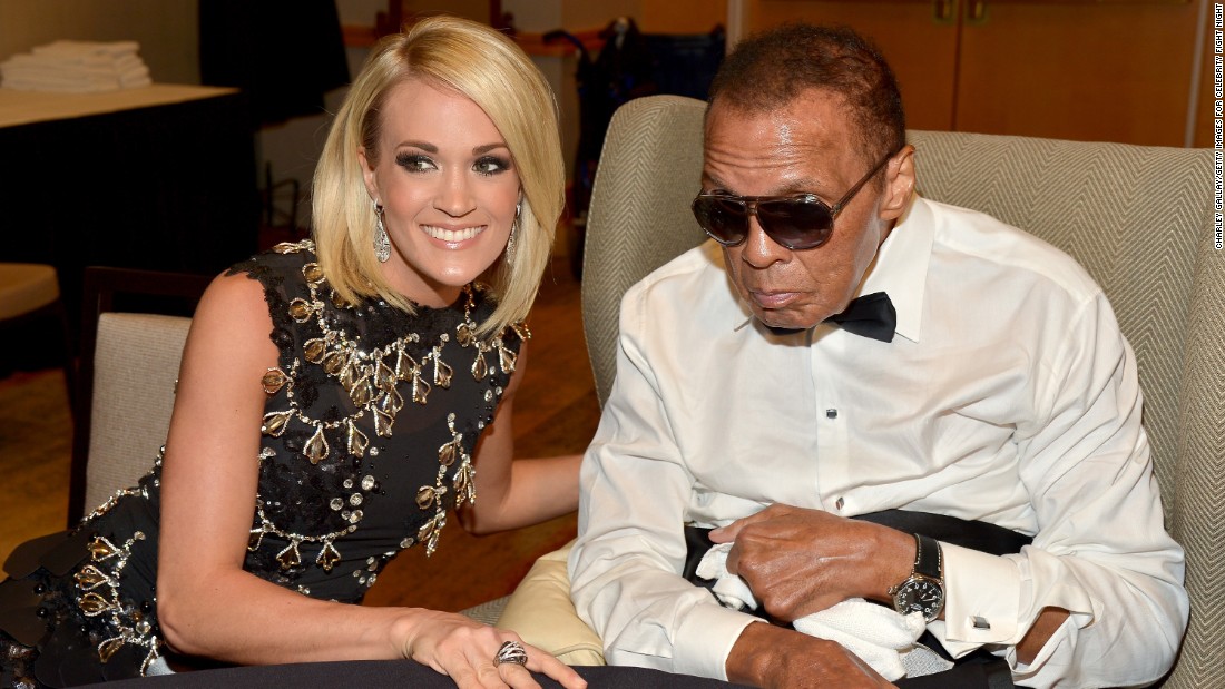Ali is seen with singer Carrie Underwood at a charity event in Phoenix in April.