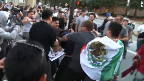 Image result for protestors carrying mexican flags