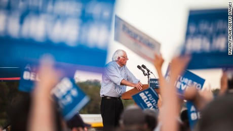 FAIRFIELD, CA - JUNE 03: Democratic presidential candidate, U.S. Sen. Bernie Sanders (D-VT) speaks during a campaign rally at Cloverdale Municipal Airport on June 3, 2016 in Cloverdale, California. Five States including California will hold the final Super Tuesday primaries next week. (Photo by Ramin Talaie/Getty Images)