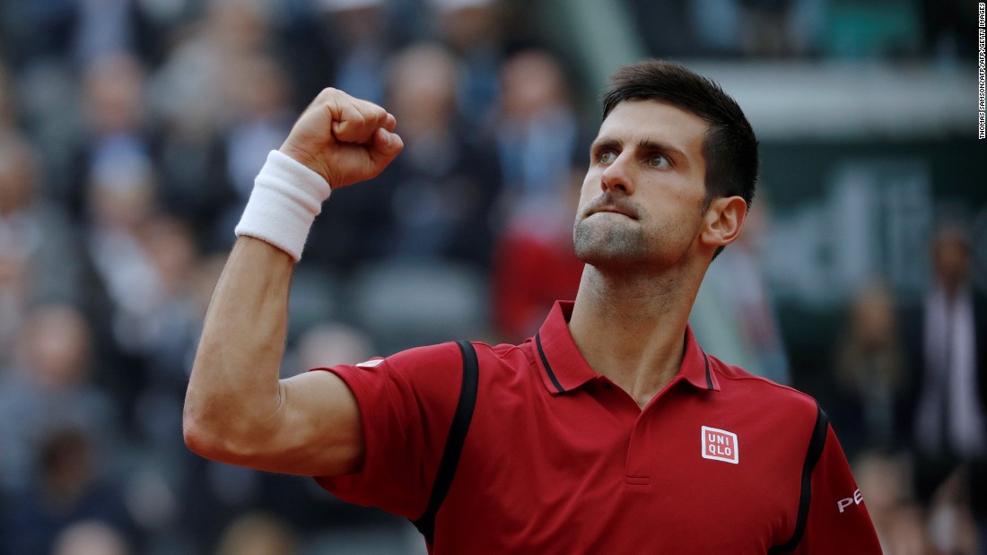 Novak Djokovic beats Andy Murray 3-6, 6-1, 6-2, 6-4 to win the French Open and complete a career grand slam.