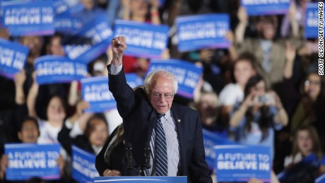 SANTA MONICA, CA - JUNE 07:  Democratic presidential candidate Senator Bernie Sanders (D-VT) greets supporters at an election-night rally on June 7, 2016 in Santa Monica, ia. Hillary Clinton held an early lead in today&#39;s California primary.  (Photo by Scott Olson/Getty Images)