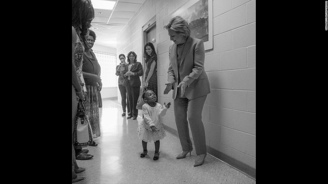 After Clinton became the Democratic Party&#39;s presumptive nominee, this photo was posted to her official Twitter account. &quot;To every little girl who dreams big: Yes, you can be anything you want -- even president,&quot; Clinton said. &quot;Tonight is for you.&quot;