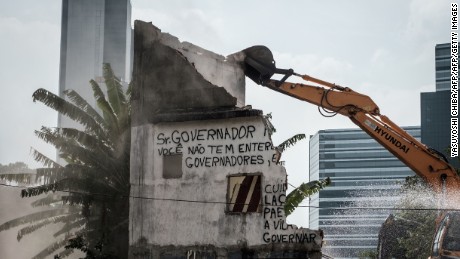 Homes around Rio&#39;s Olympic Park have been demolished to make way for the Games.