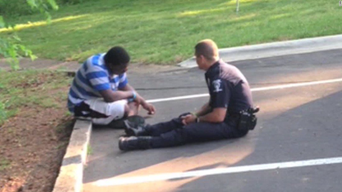 police officer saving someone