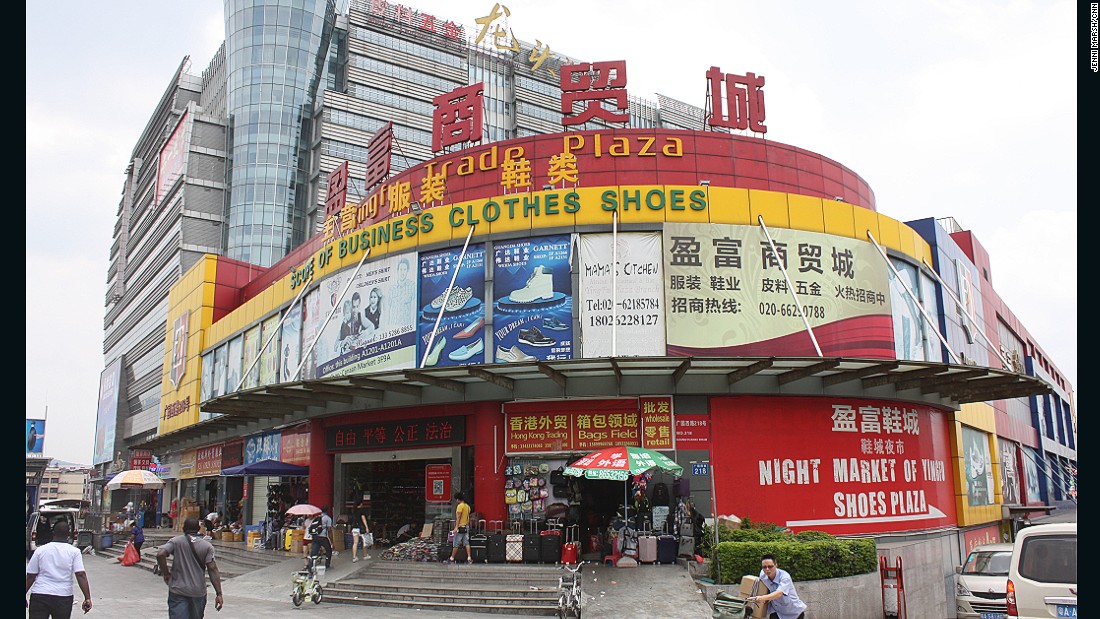 The Yingfu Trade Plaza is home to scores of garment Chinese-run shops, servicing African demand for wholesale goods.
