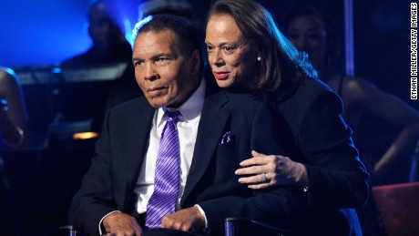 Boxing legend Muhammad Ali (L) and wife Lonnie Ali appear onstage during the Keep Memory Alive foundation&#39;s &quot;Power of Love Gala&quot; celebrating Muhammad Ali&#39;s 70th birthday at the MGM Grand Garden Arena February 18, 2012 in Las Vegas, Nevada. The event benefits the Cleveland Clinic Lou Ruvo Center for Brain Health and the Muhammad Ali Center. 