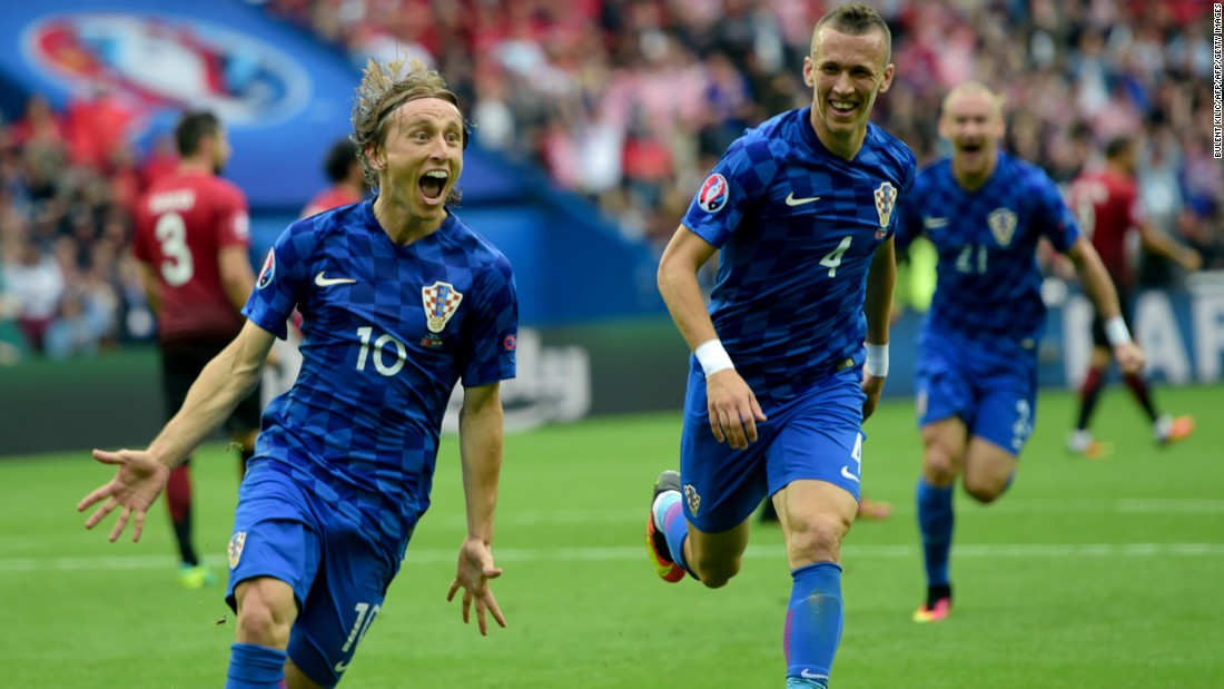 Image result for croatia's luka modric celebrate with team