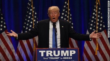 Republican presidential candidate Donald J. Trump speaks at the Saint Andelm College New Hampshire Institute of Politics in Manchester, New Hampshire June 13, 2016.