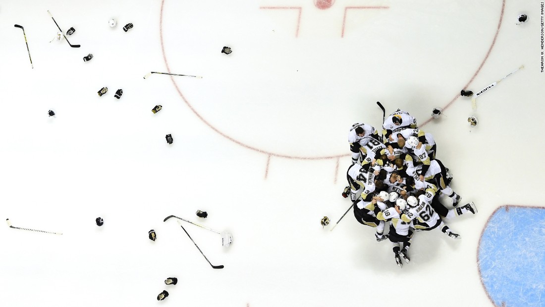 The Pittsburgh Penguins celebrate Sunday, June 12, after winning the Stanley Cup Final in San Jose, California. The Penguins defeated San Jose in six games for the fourth title in franchise history.