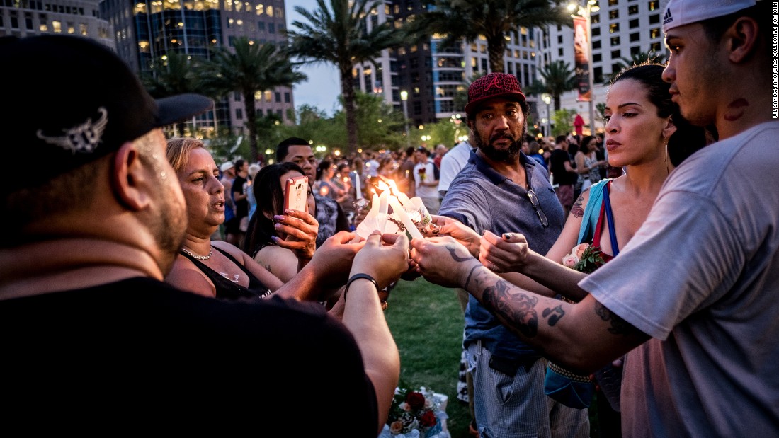 People light candles during a vigil one day after a&lt;a href=&quot;http://www.cnn.com/2016/06/12/us/gallery/orlando-shooting/index.html&quot; target=&quot;_blank&quot;&gt; gunman killed 49 people&lt;/a&gt; at a gay nightclub, marking the &lt;a href=&quot;http://www.cnn.com/2013/07/19/us/gallery/worst-shootings-in-us/index.html&quot; target=&quot;_blank&quot;&gt;deadliest mass shooting in U.S. history&lt;/a&gt;.